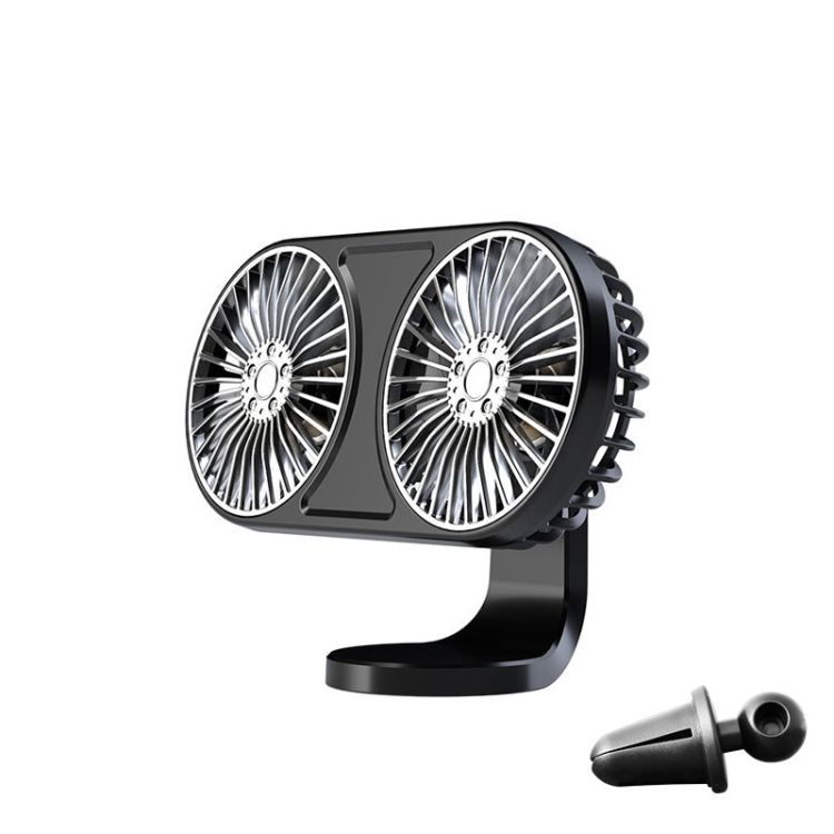 F211 Car Double Head With Led Electric Fan