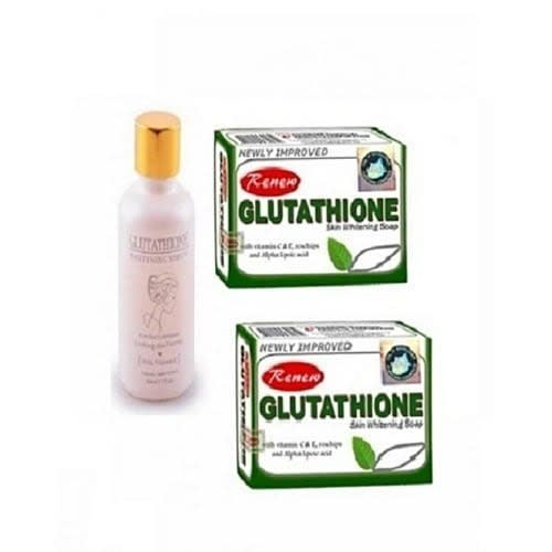 Renew Glutathione Whitening Serum 50ml + Glutathione Skin Whitening Soap 2pcs