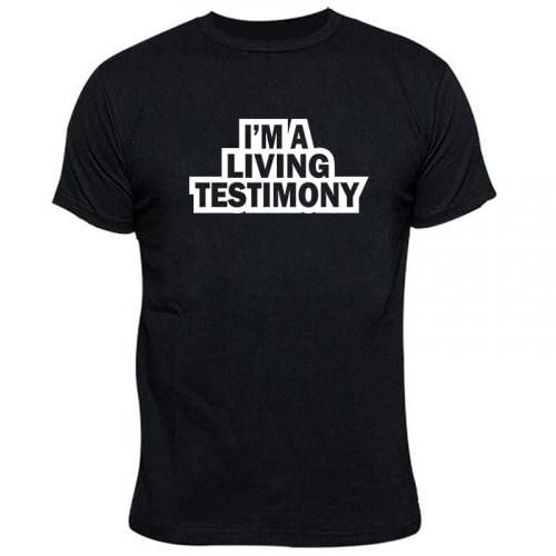 Living Testimony Print Tshirt -black