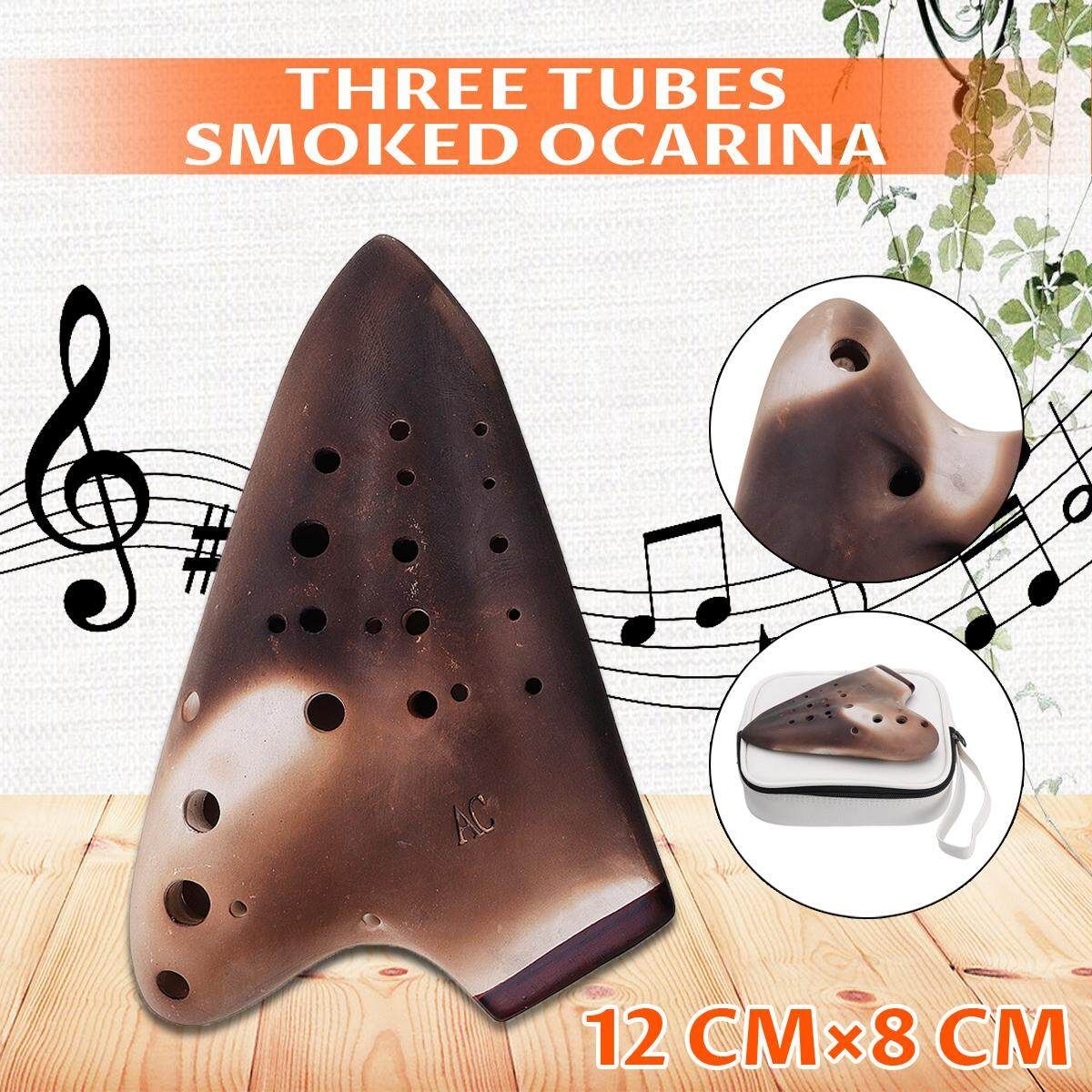 24 Hole Three Tubes Alto Ocarina AC Tone Flute With Bag Musical Instrument Flute
