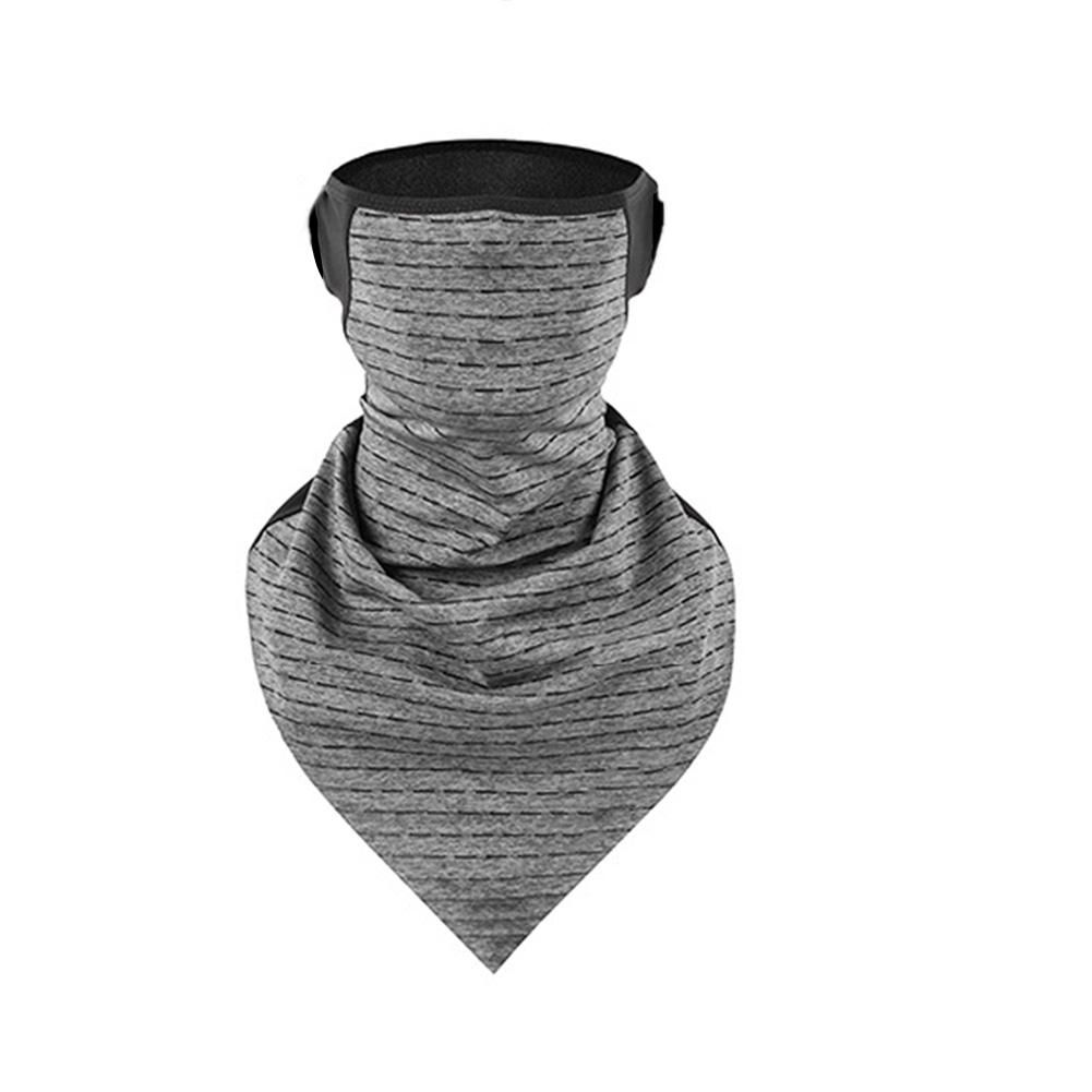 Unisex Riding Anti UV Windproof Triangle Bandana Face-Grey