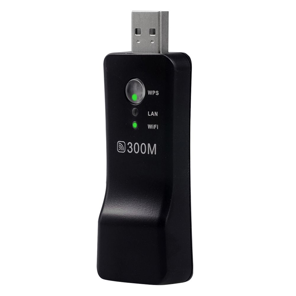 300Mbps Wireless Smart USB WiFi Repeater Signal-Black