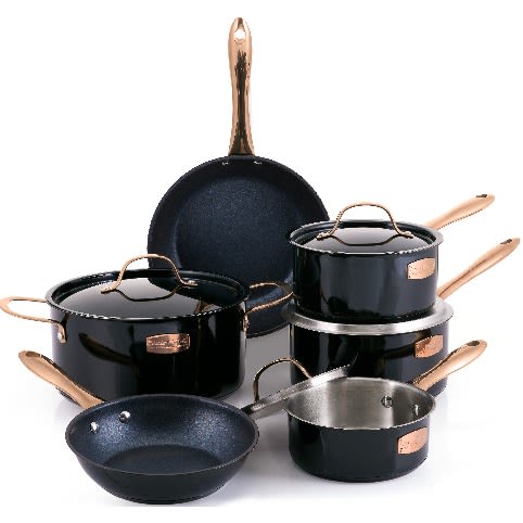 10 Piece Cooks' Club Memphis Cookware Set - Black