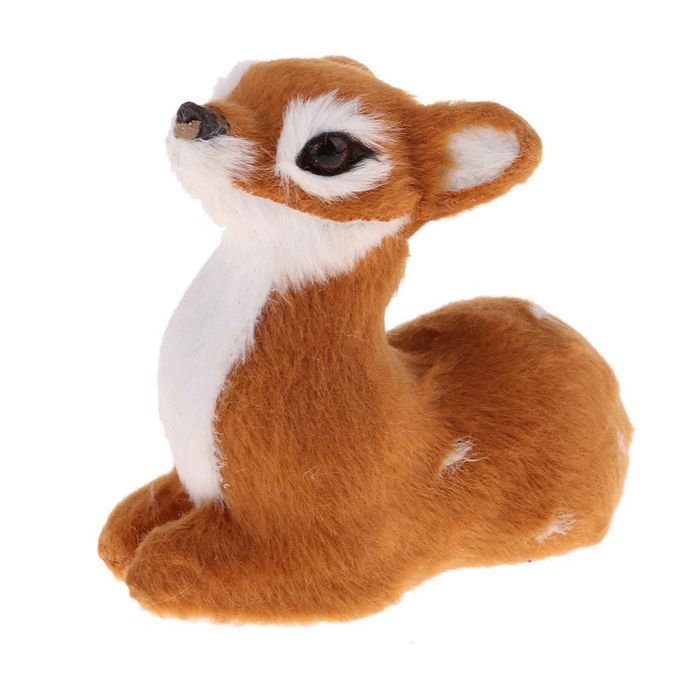 Simulation Christmas Elk Plush Reindeer Light Brown Female Sitting