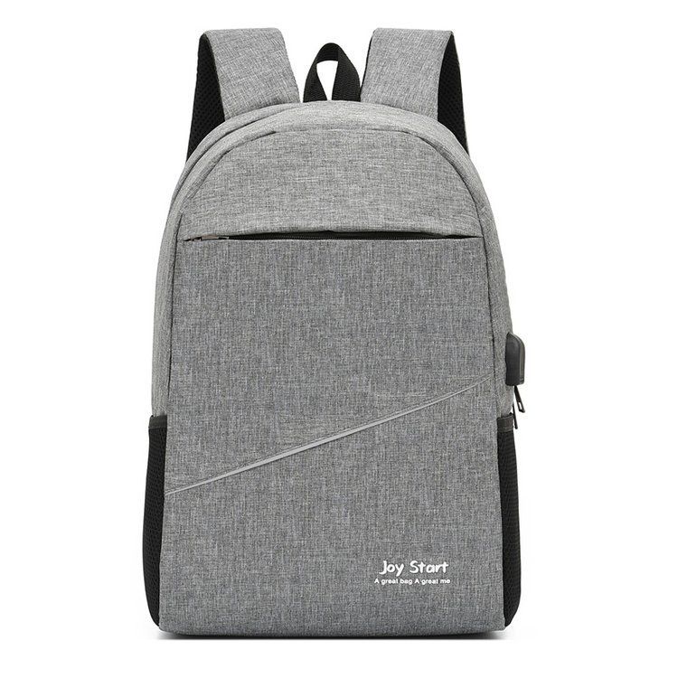Anti-theft Water Resistant Backpack Bag With USB Charging Port-Grey