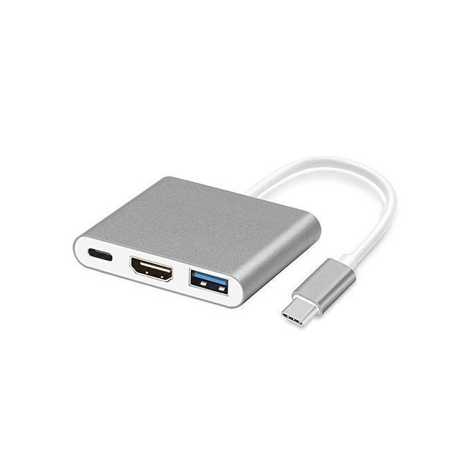 Type C USB Male To Multifunction Adapter 3 In One