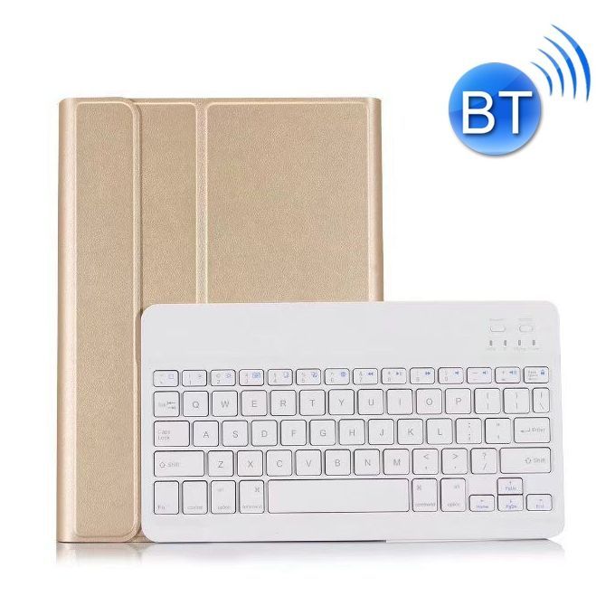 Detachable Bluetooth Keyboard + Horizontal Flip Leather Case With Holder For IPad Pro 9.7 Inch, IPad Air, IPad Air 2, IPad 9.7 Inch (2017), IPad 9.7 Inch (2018) (Gold)