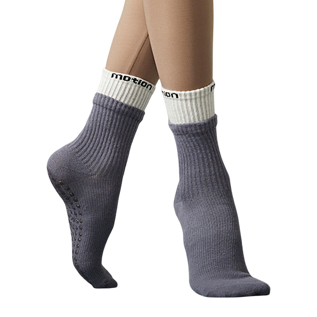 1 Pair Yoga Socks Professional Pilates Sports Stockings Grey and White