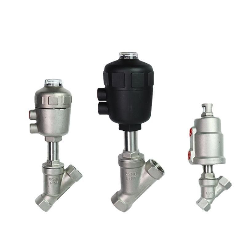 304 Stainless Steel Pneumatic Angle Seat Valve Steam Pneumatic Valve Stainless Steel Angle Seat Valve Y-Type High Temperature Automatic Control Valve