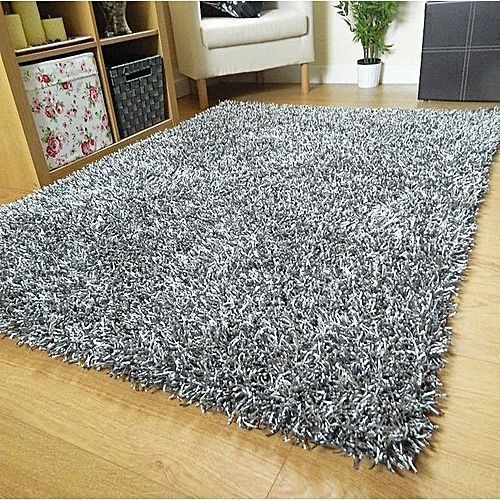 India Brush Surface Modern Living Room Center Rug - Gray