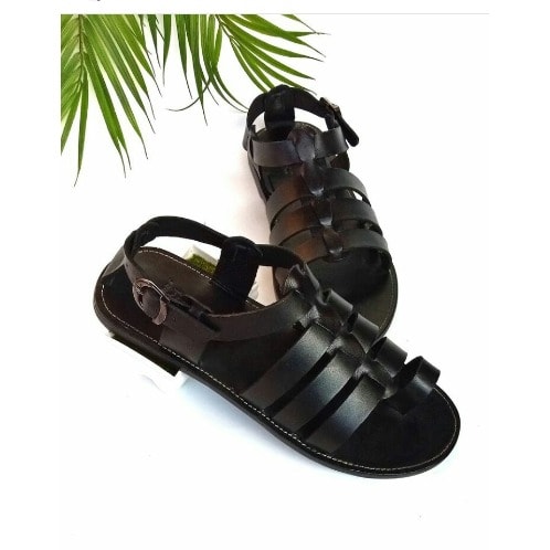 Male Gladiator Sandals -  Black