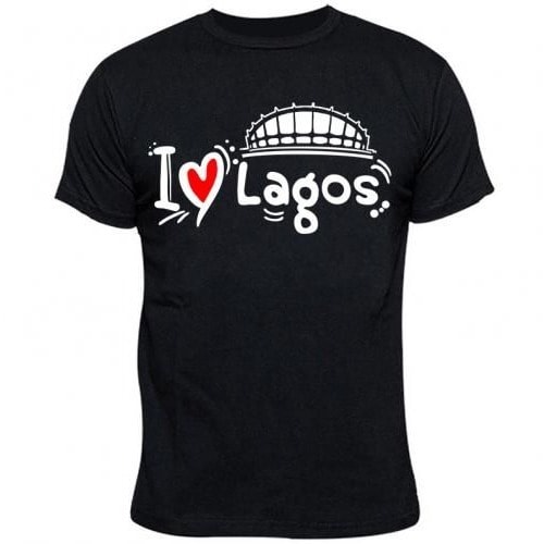 I Love Lagos Print Tshirt -black