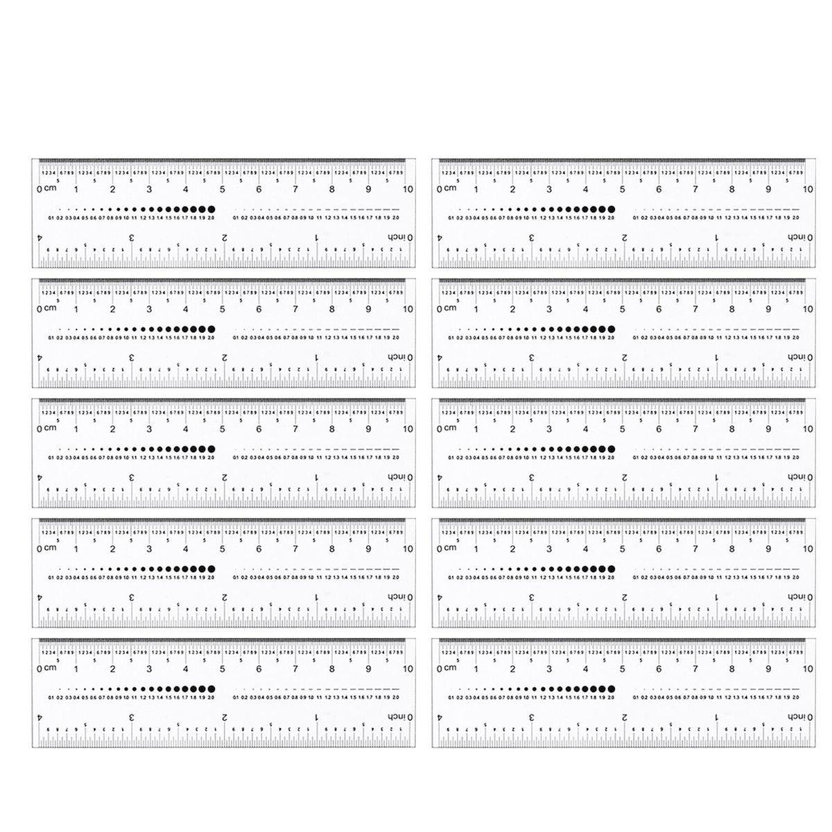10PCS Fake Nails Measuring Ruler Transparent Nail Art PVC Soft Ruler for Nail Measuring Tool