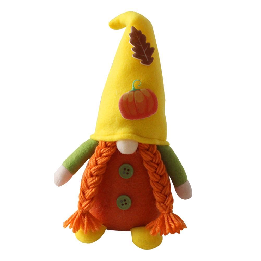 Fall Gnome Pumpkin Sunflower Nisse Tomte Elf Dwarf Plush Ornaments for Christmas Autumn Thanksgiving Decor A