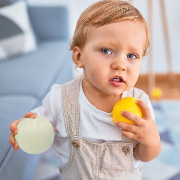 Sti K Wall Ball Glowing Globbles Fidget Toy Squash Sti Ky Target Ball Gift-white-6.5CM