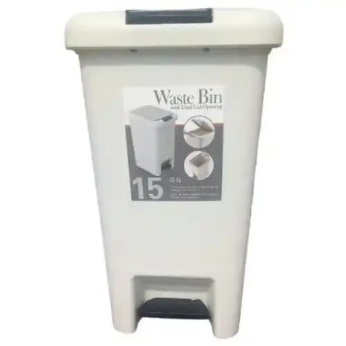 Waste Bin With Dual Lid Opening - 15l