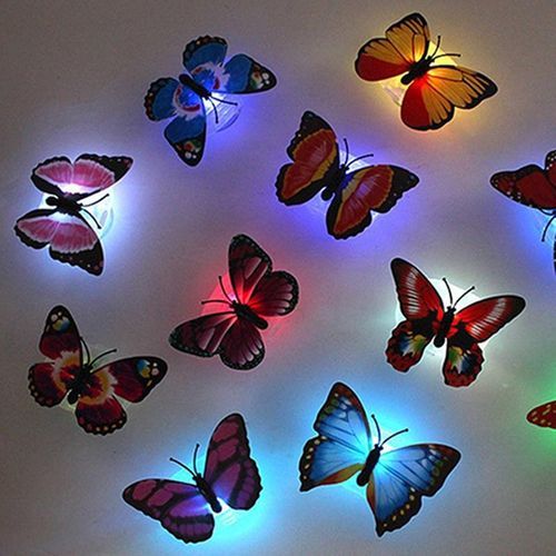 20pcs Colorful Changing Butterfly LED Night Lamp Disco Light