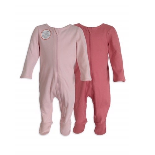Unisex  Plain Organic Cotton Sleep & Play Sleeper Pyjamas - 2Pcs