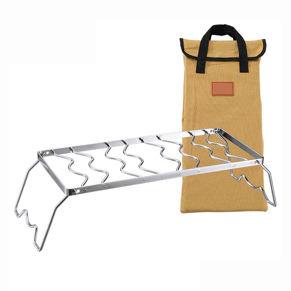 Folding Campfire Grill, Stainless Steel Grate Barbecue Grill