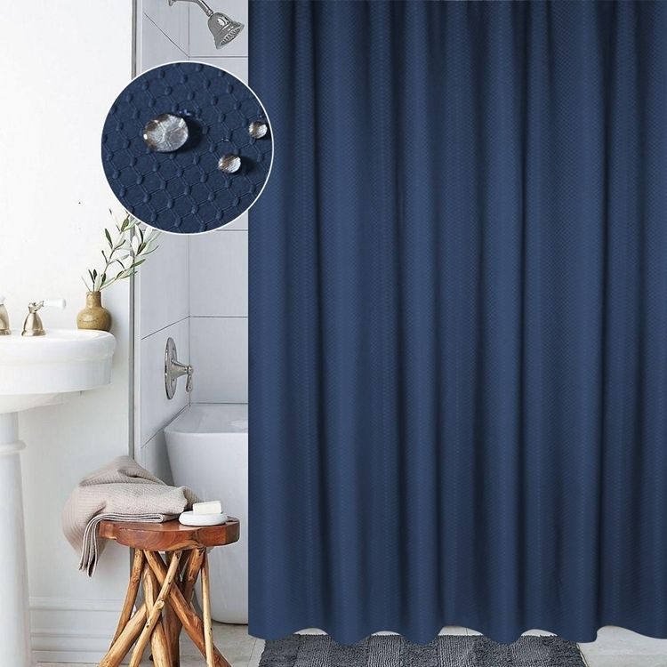 Honeycomb Texture Polyester Cloth Shower Curtain