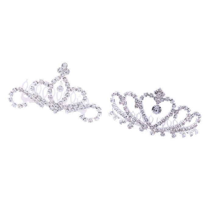 2pcs Bridal Girls Crystal Crown Tiara Hair Comb Wedding Party