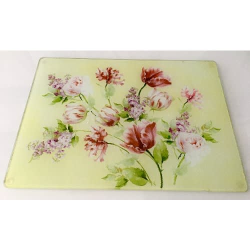 Floral 12" x 18"Glass Cutting Board