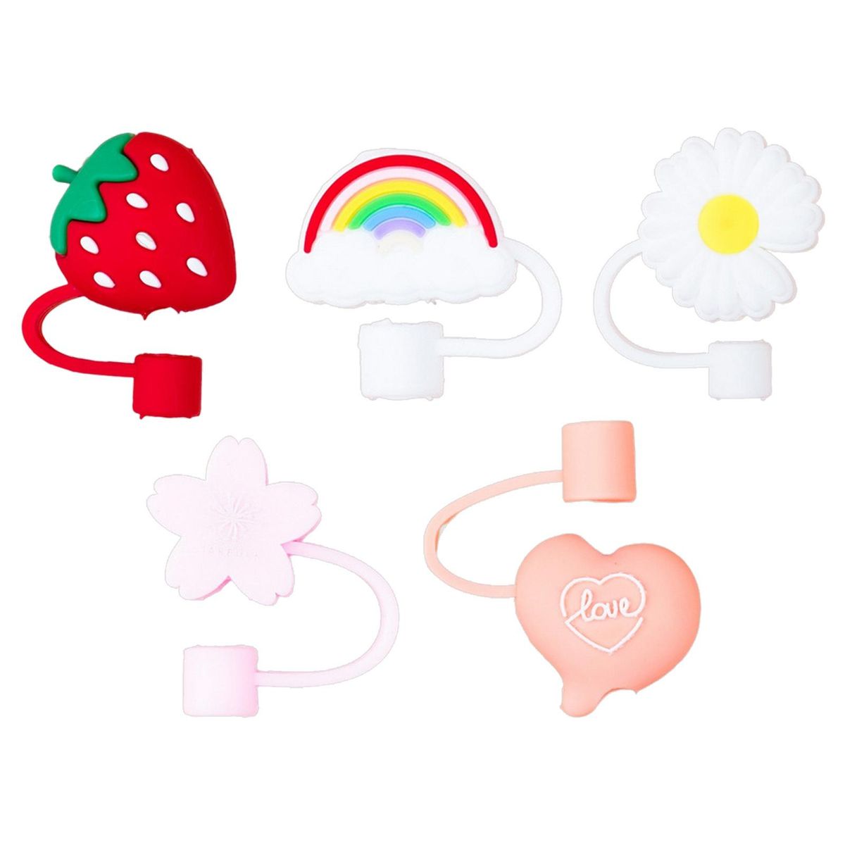 5Pcs Straw Plug Drinking Water Straw Dustproof Protector Lid A