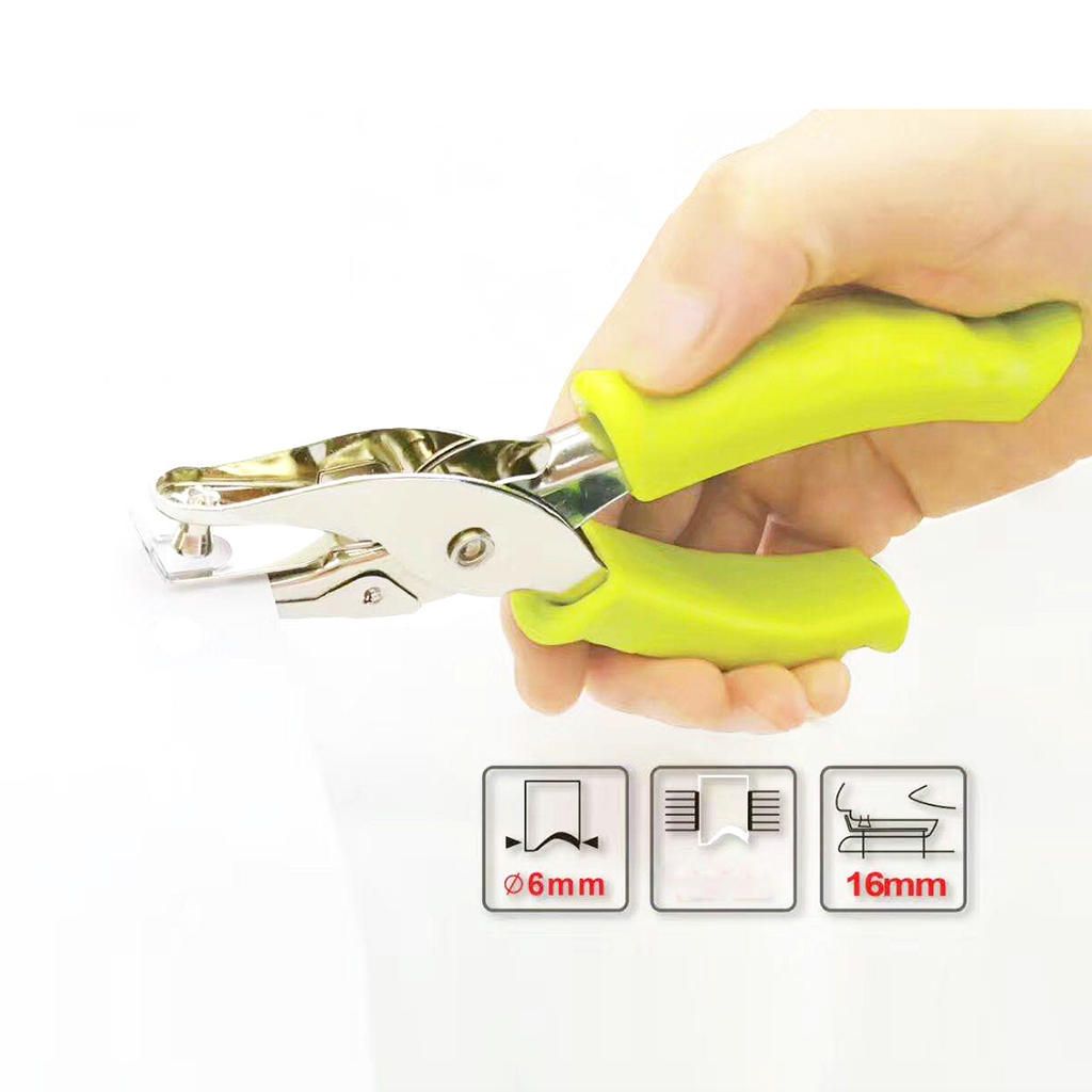 Single Hole Paper Punch Perforator Metal Hand Held Paper Green 6mm
