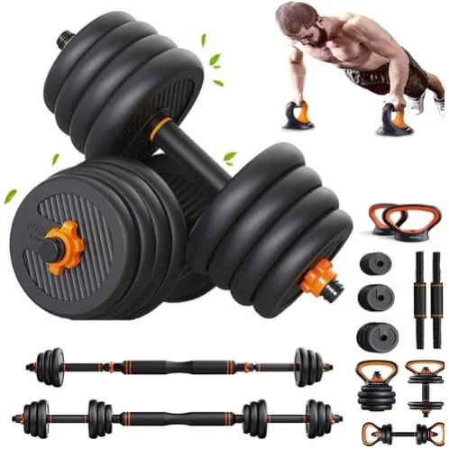 Fss 6 In 1 Dumbbell / Kettlebell / Barbell & Push-up Bar Set