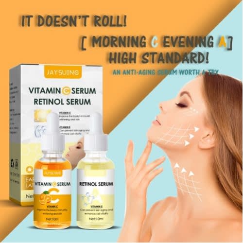 2 Set Skin Care Vitamin C & Retinol Serum Oil Anti-aging Whitening Serum - 10ml