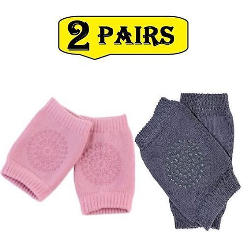2 Pairs Of Baby Crawling Knee Pads Knee Protectors Socks