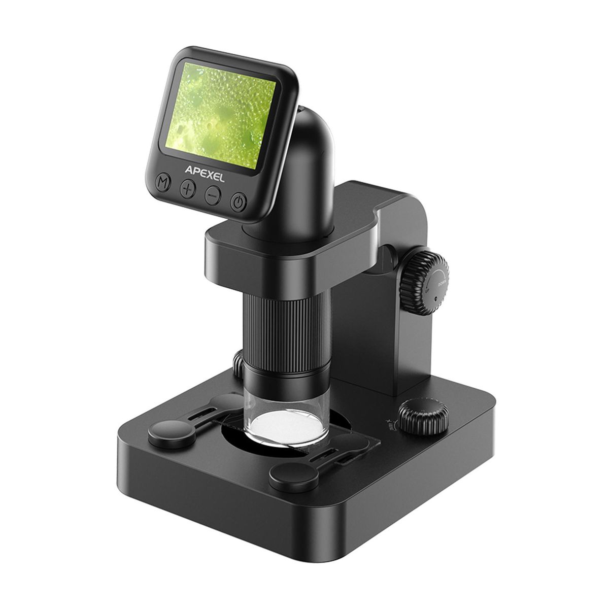 APEXEL MS003 Kids USB Digital Microscope with 2.0 Inch LCD Screen 20X-100X Magnification 2MP Photo 1080P Video Built-in Battery LED Lights with Adjustable Base Storage Bag for Adults PCB Soldering Kids Outside Use