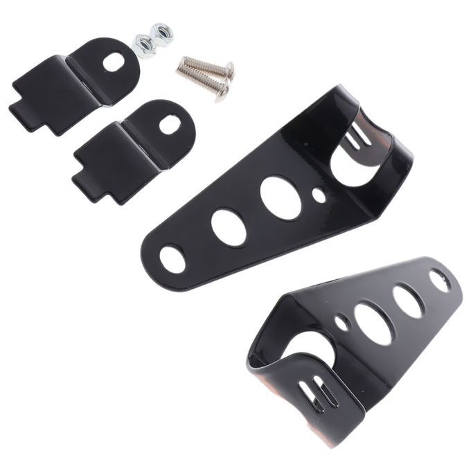 Black Motorcycle Headlight Mount Bracket Fork Ear Chopper Racer 1 Set