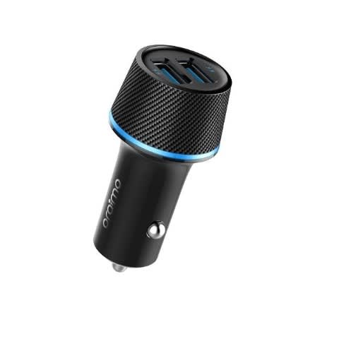 Dual Usb Fast Charging Car Charger- Black