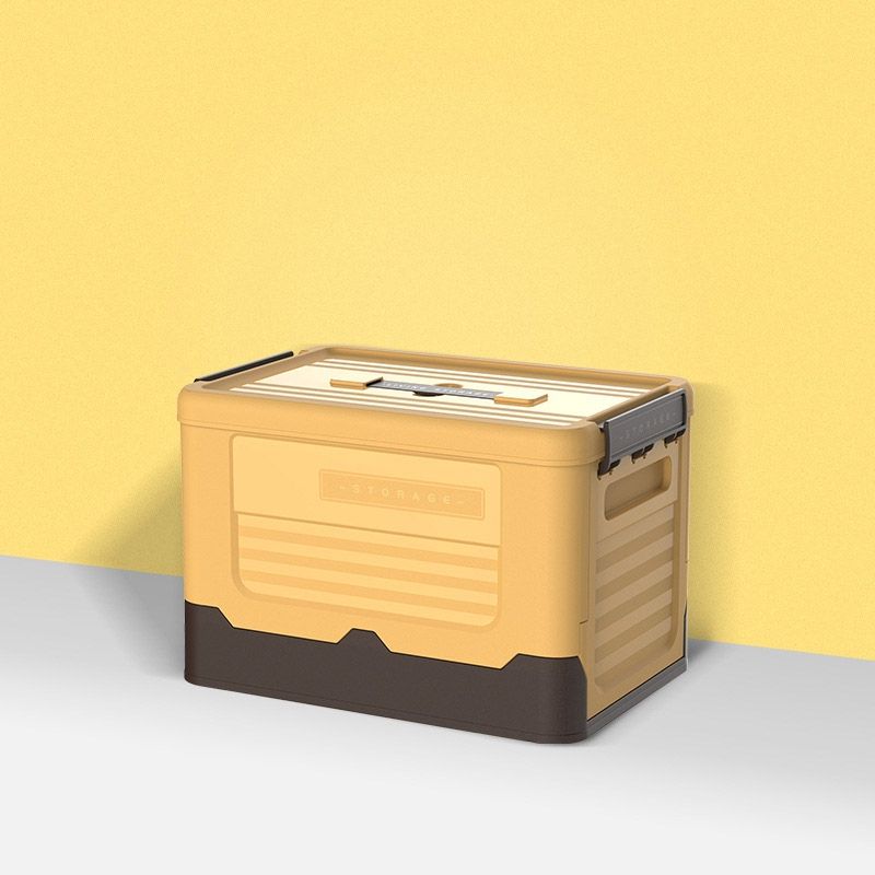 Foldable Plastic Book Storage Box, Color: S Banana Yellow