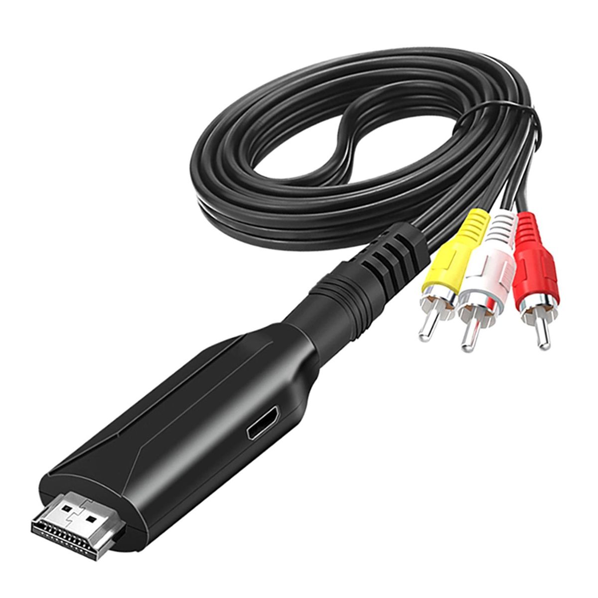 Video Adapter AV to HDMI-compatible Digital to Analog Video Converter Black