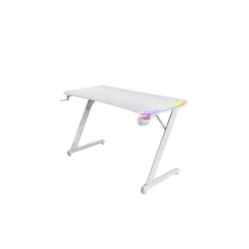 Z Shaped Rgb Led Lights Computer Desk - 1.2metre - White