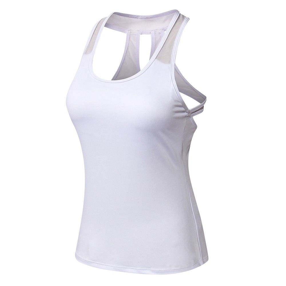 Women Yoga Vest Quick Dry Hollow Out U Neck Stretchable