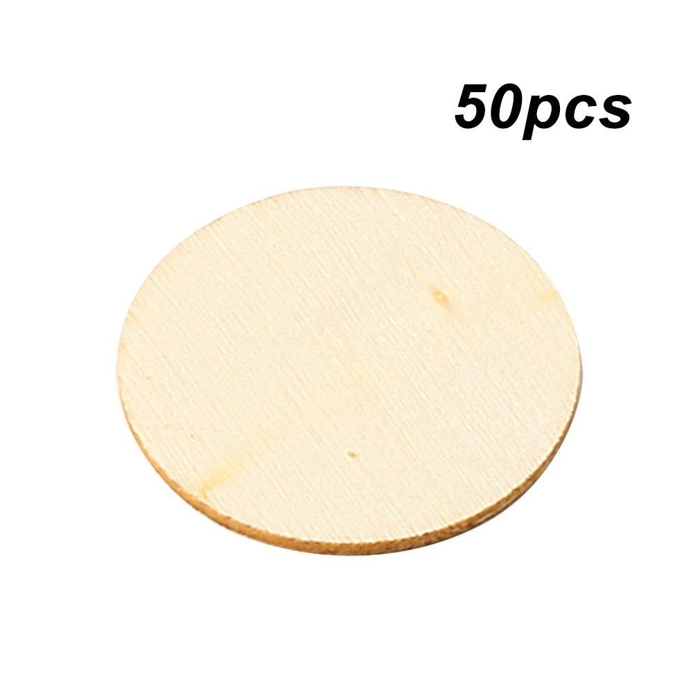 50Pcs Wooden Children's DIY Painted Small Round Piece