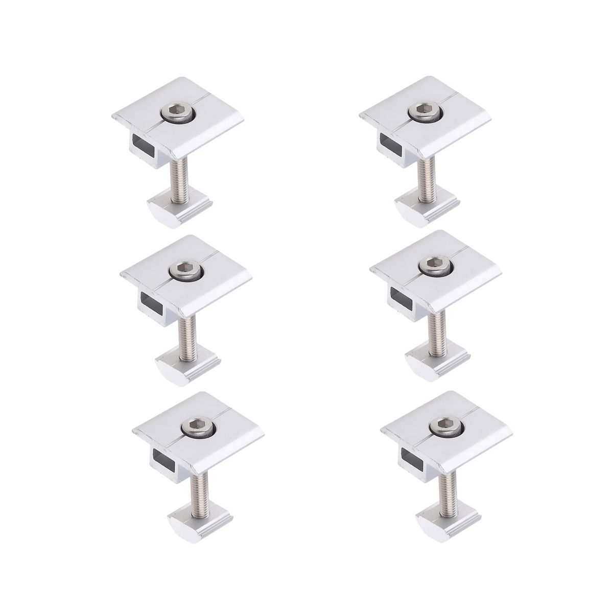 Solar Panel Bracket Centre Clamp Kit 6 Pieces Aluminium Alloy Photovoltaic Solar Panel Centre 30mm