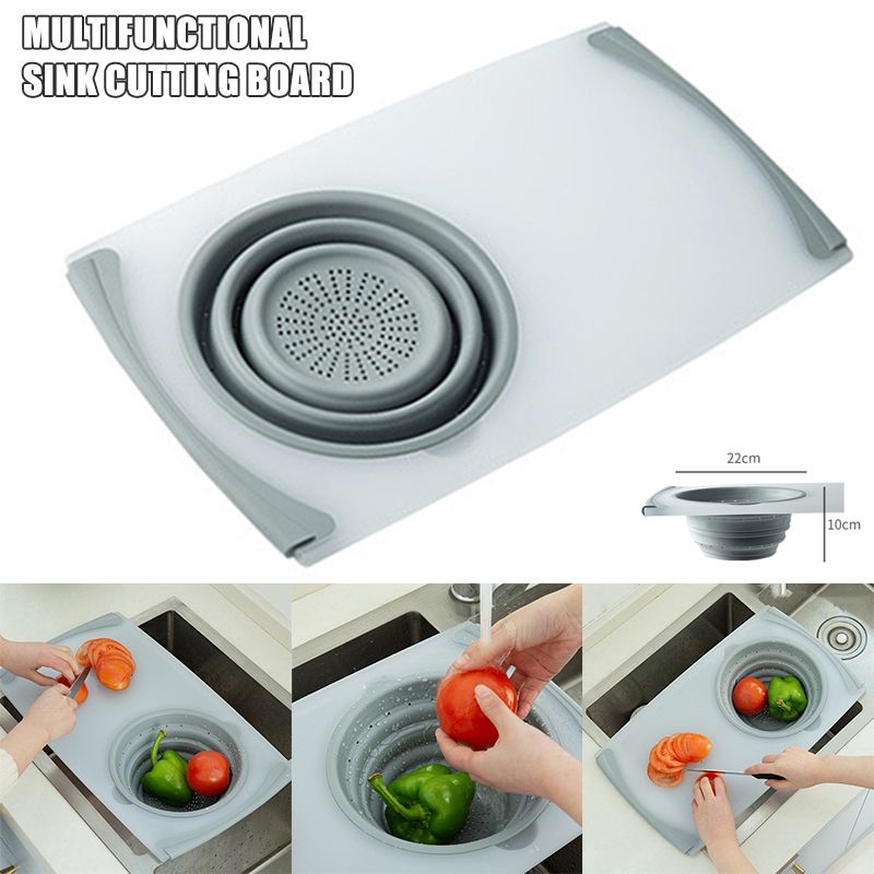 Foldable Multifunction Chopping Board Collapsible Dish Basin TidyBoard Cut Your Prep Clean-up Time