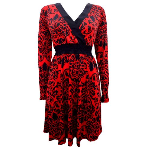 Mock Wrap Printed Jersey Dress
