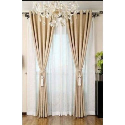 7.5ft By 7.5ft Curtains With Rings - Gold