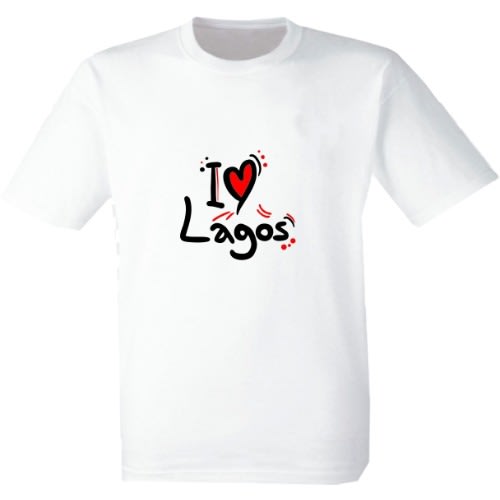 I Love Lagos Custom Branded T-shirt - White