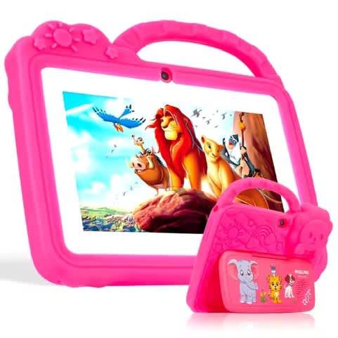 Q40 Kids Tablet - 7" - 256GB ROM - 8GB RAM - 5G WiFi - Android 13 - 4000mAh - Pink