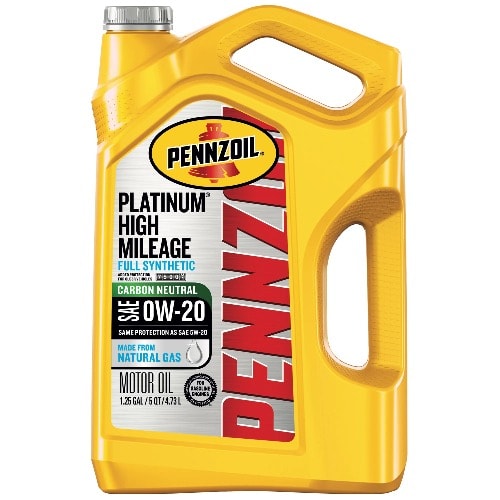 0w-20 Platinum High Mileage Full Synthetic Motor Oil - 4.73l
