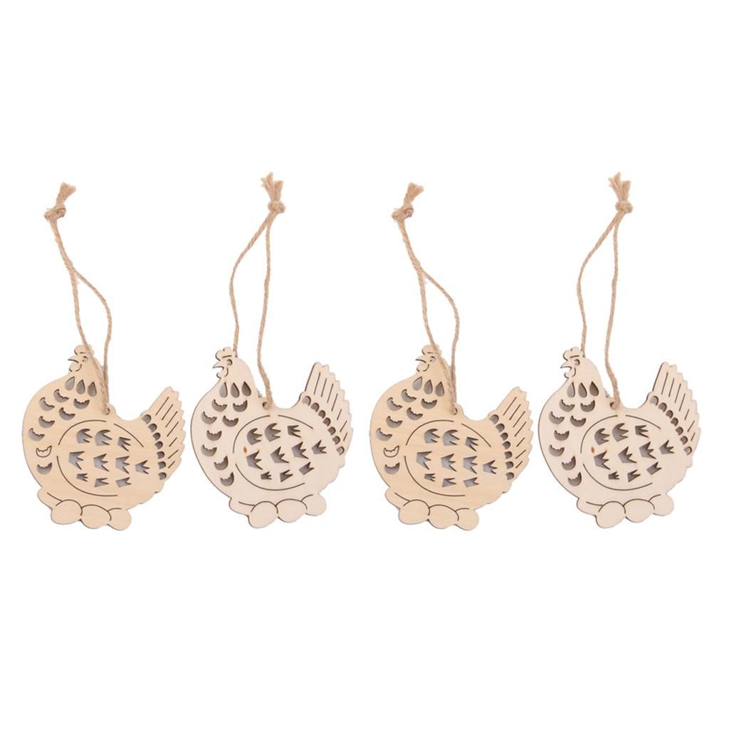 20Pcs Unfinished Wooden Hanging Tags Plague For Scrapbooking Easter