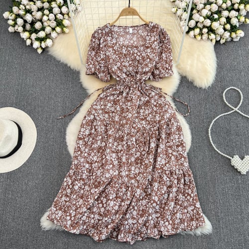 Floral Dress - Brown