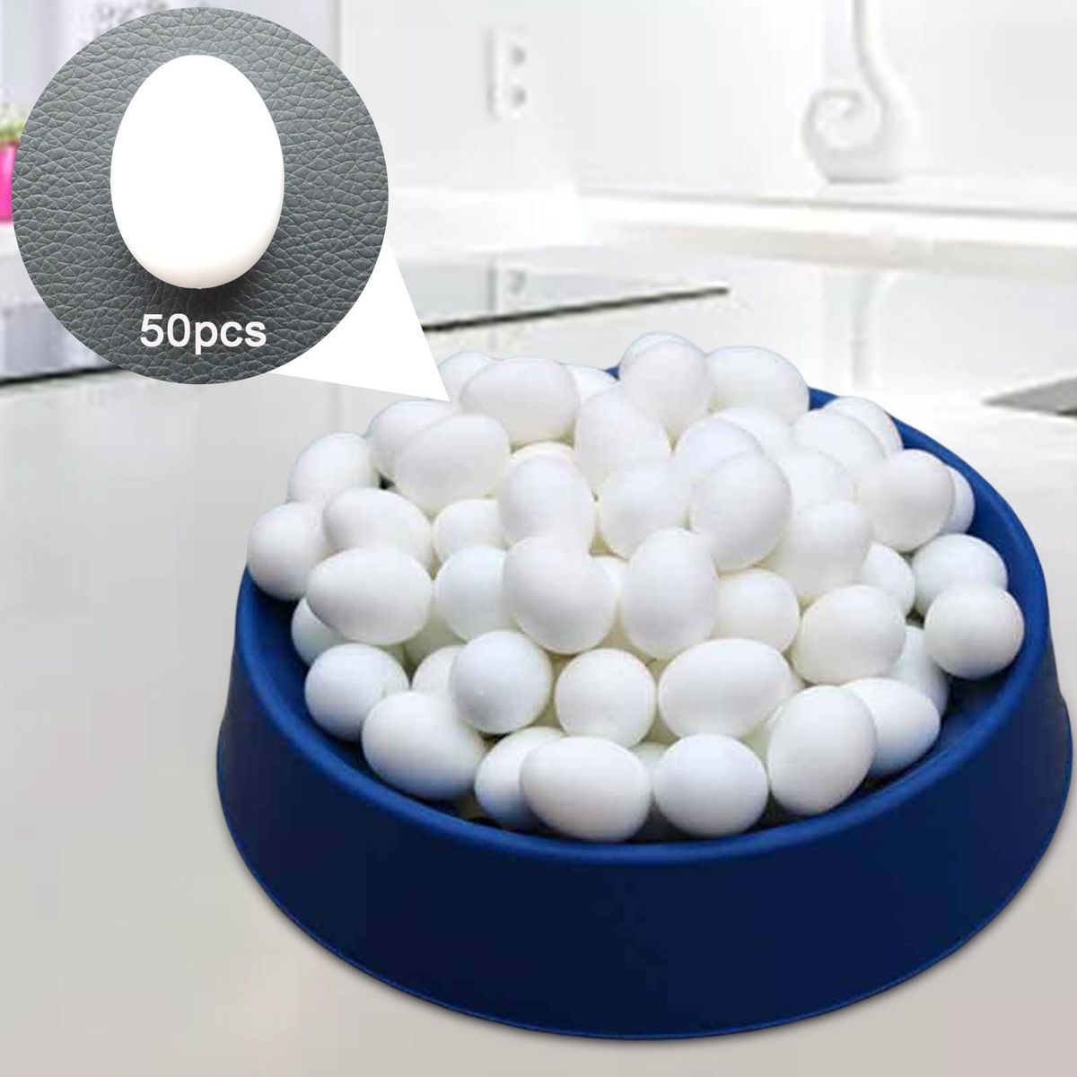 50 Pieces Solid Plastic Pigeon Eggs Dummy Simulation  False White