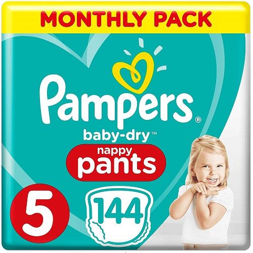 Baby Dry Pants, Size 5, Monthly Pack (144 Count)